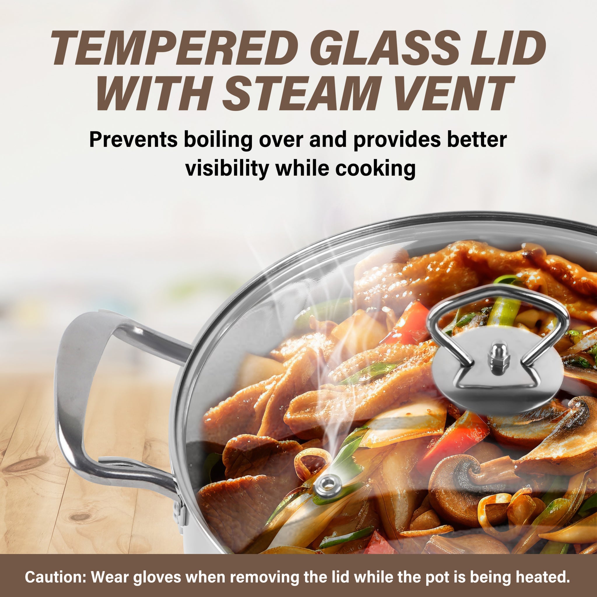 Sleek Stainless Steel 6 Piece Cookware Set: Mirror silver-aluminium