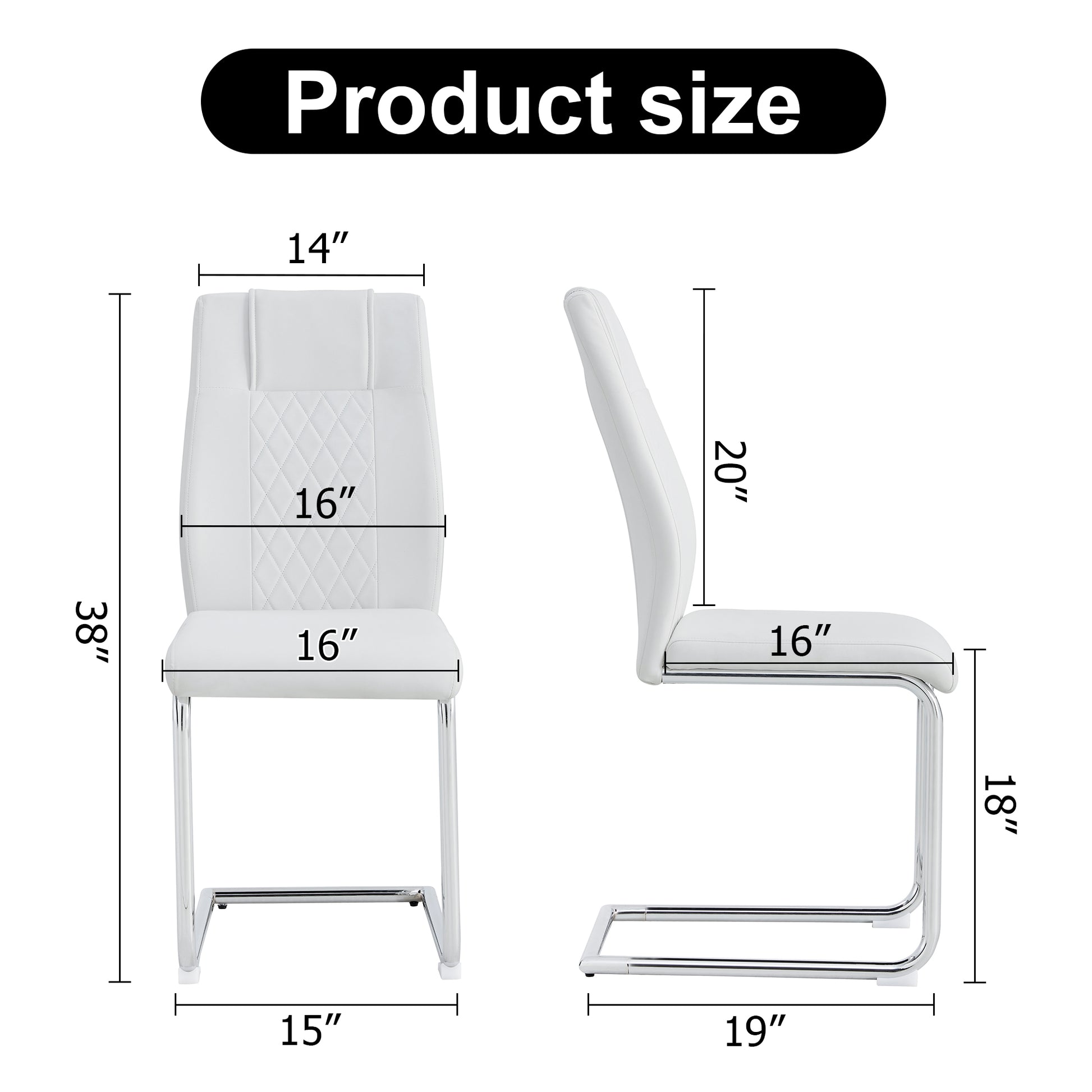 Glass Dining Table, Dining Chair Set, 4 White Dining Chairs And 1 Dining Table Table Measures 51" W X 31.5"D X 29.5" H White Metal