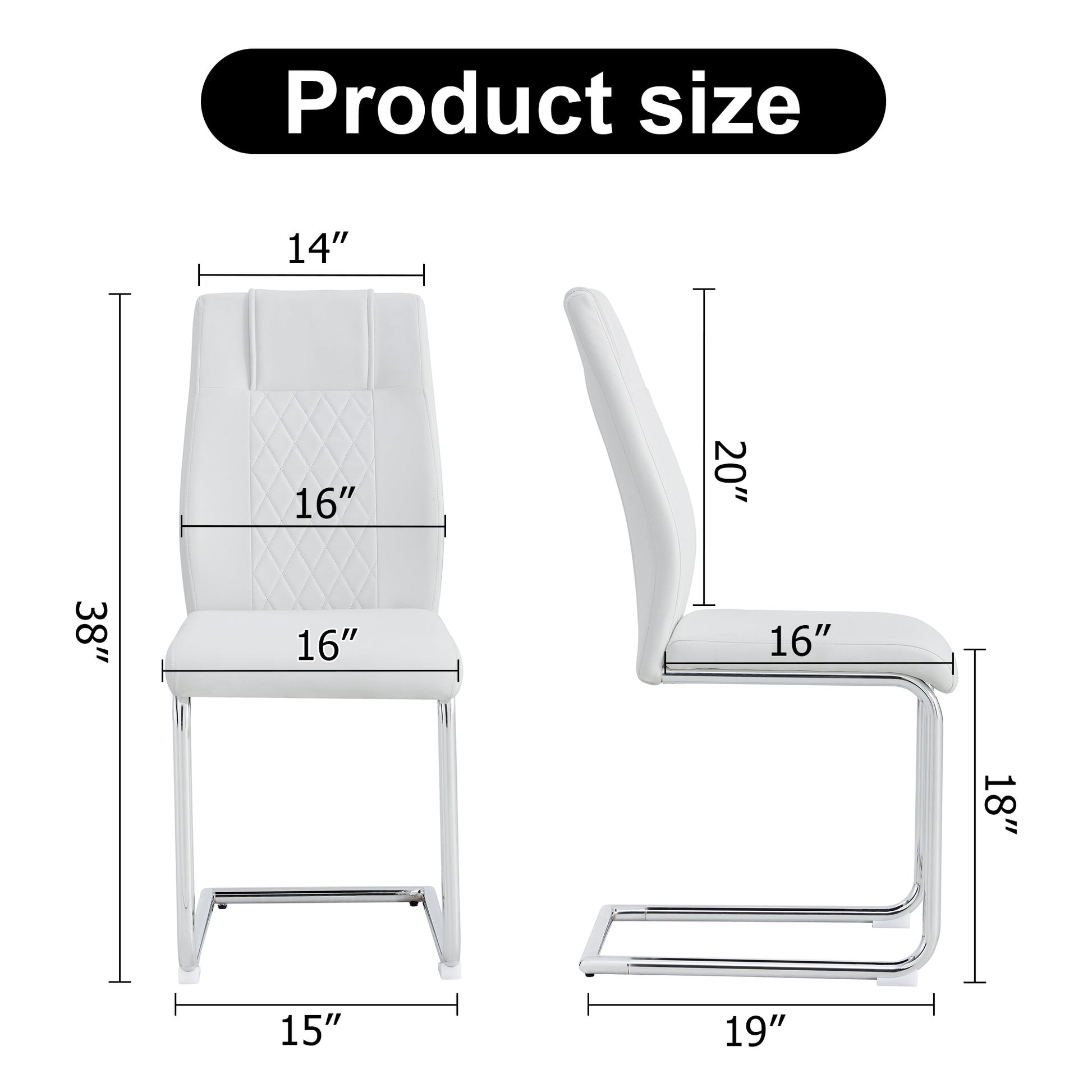 Modern Dining Chairs With Faux Leather Padded Seat Dining Living Room Chairs Upholstered Chair With Metal Legs Design For Kitchen, Living, Bedroom, Dining Room Side Chairs Set Of 8 White Pu C 001 White Foam Pu