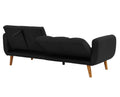 Adjustable Sofa In Black Faux Leather Black Fabric