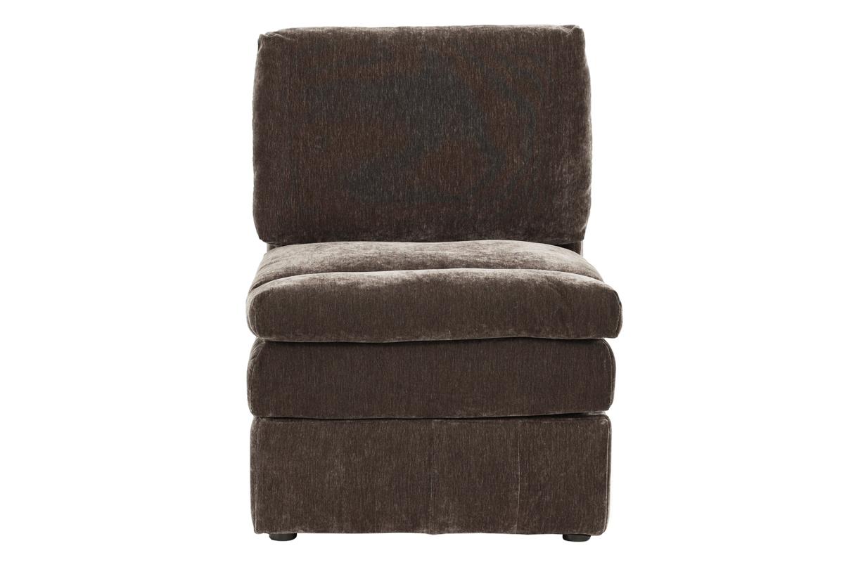 Contemporary 5Pc Set Modular Corner Sectional Set 2X One Arm Chair Wedge 1X Armless Chairs 2X Ottomans Mink Morgan Fabric Plush Living Room Furniture Brown Mix Suede Wood Primary Living Space Cushion Back Contemporary,Modern Modular Fabric 5 Seat