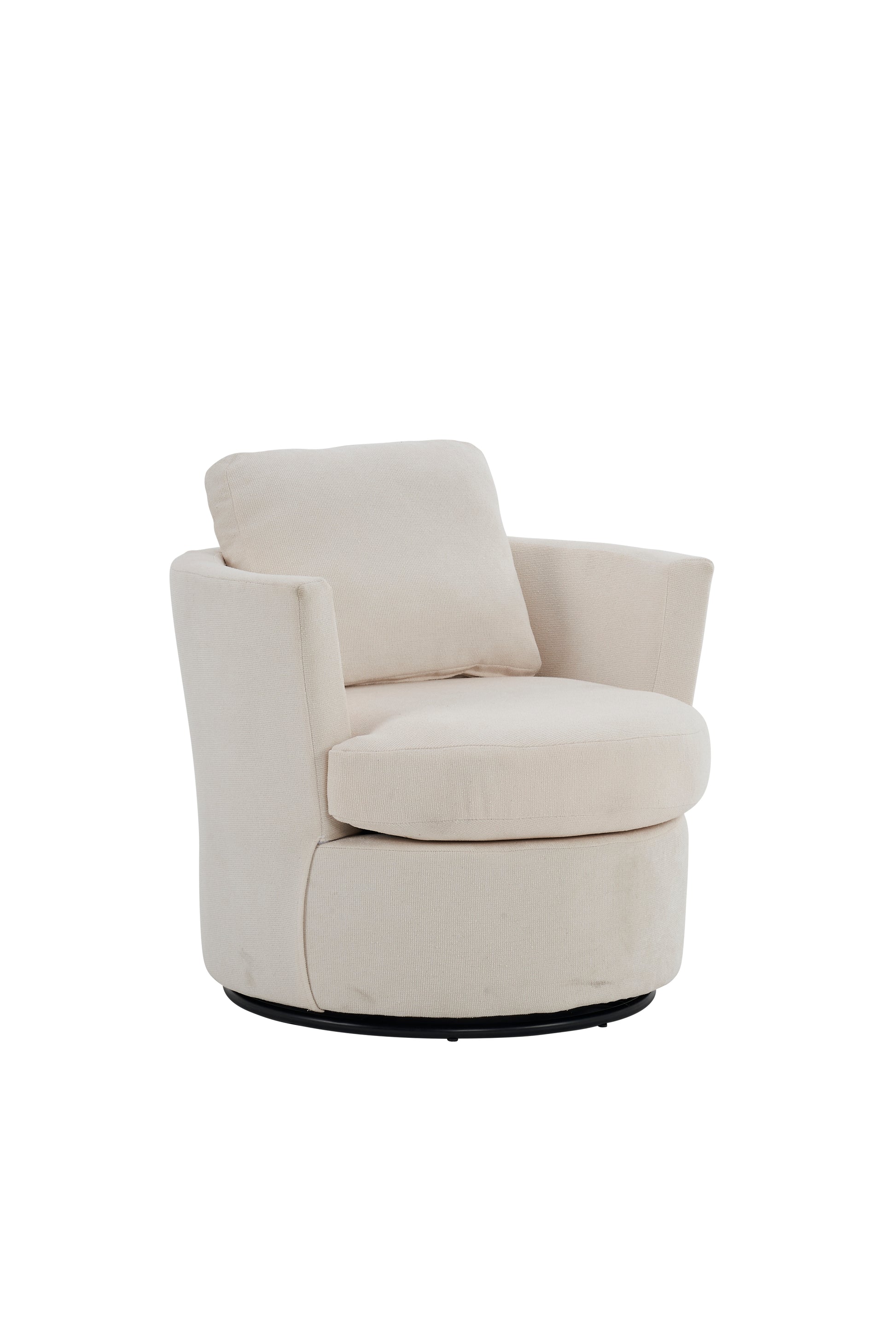 Swivel Barrel Chair, Comfy Round Accent Sofa Chair For Living Room, 360 Degree Swivel Barrel Club Chair, Leisure Arm Chair For Nursery, Hotel, Bedroom, Office, Lounge Beige Beige Primary Living Space Modern Foam Polyester