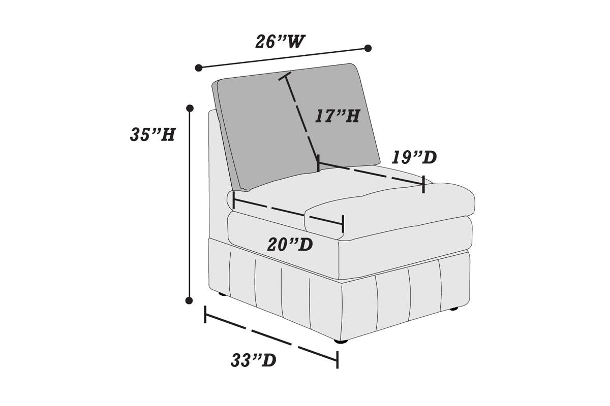 Contemporary 6Pc Set Modular Sectional Set 2X One Arm Chair Wedge 2X Armless Chairs 2X Ottomans Granite Color Morgan Fabric Plush Living Room Furniture Grey Suede Wood Primary Living Space Cushion Back Contemporary,Modern Modular Fabric 6 Seat