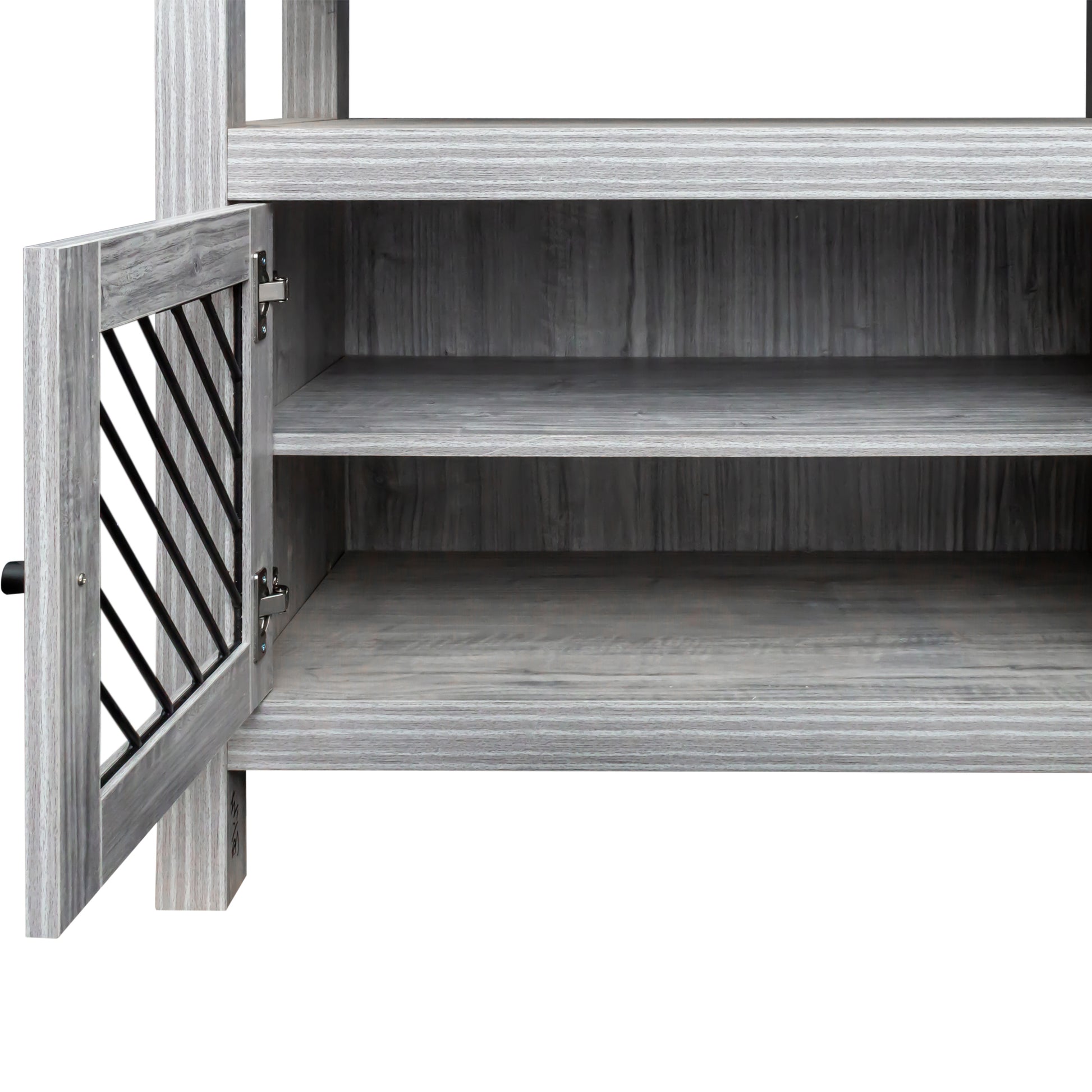 31.5" Wide Server Plaid Grey Oak Mdf Steel