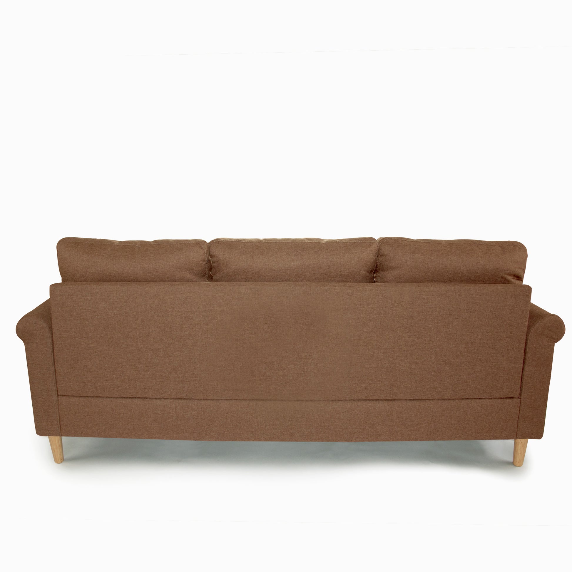 Sectional Sofa In Black Faux Leather Light Coffee Fabric