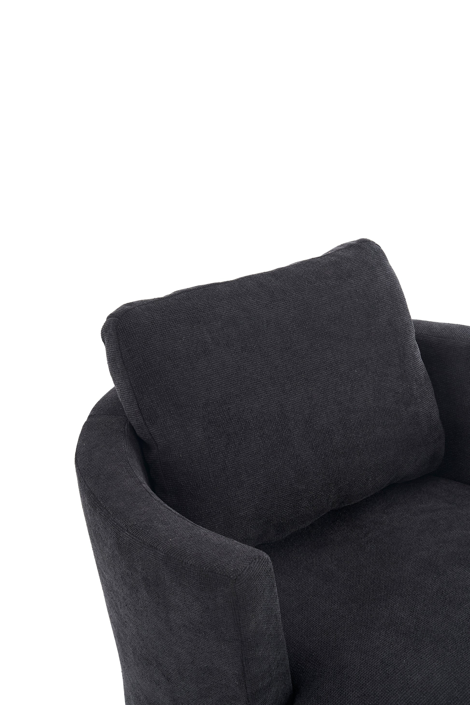 Swivel Barrel Chair, Comfy Round Accent Sofa Chair For Living Room, 360 Degree Swivel Barrel Club Chair, Leisure Arm Chair For Nursery, Hotel, Bedroom, Office, Lounge Black Black Primary Living Space Modern Foam Polyester