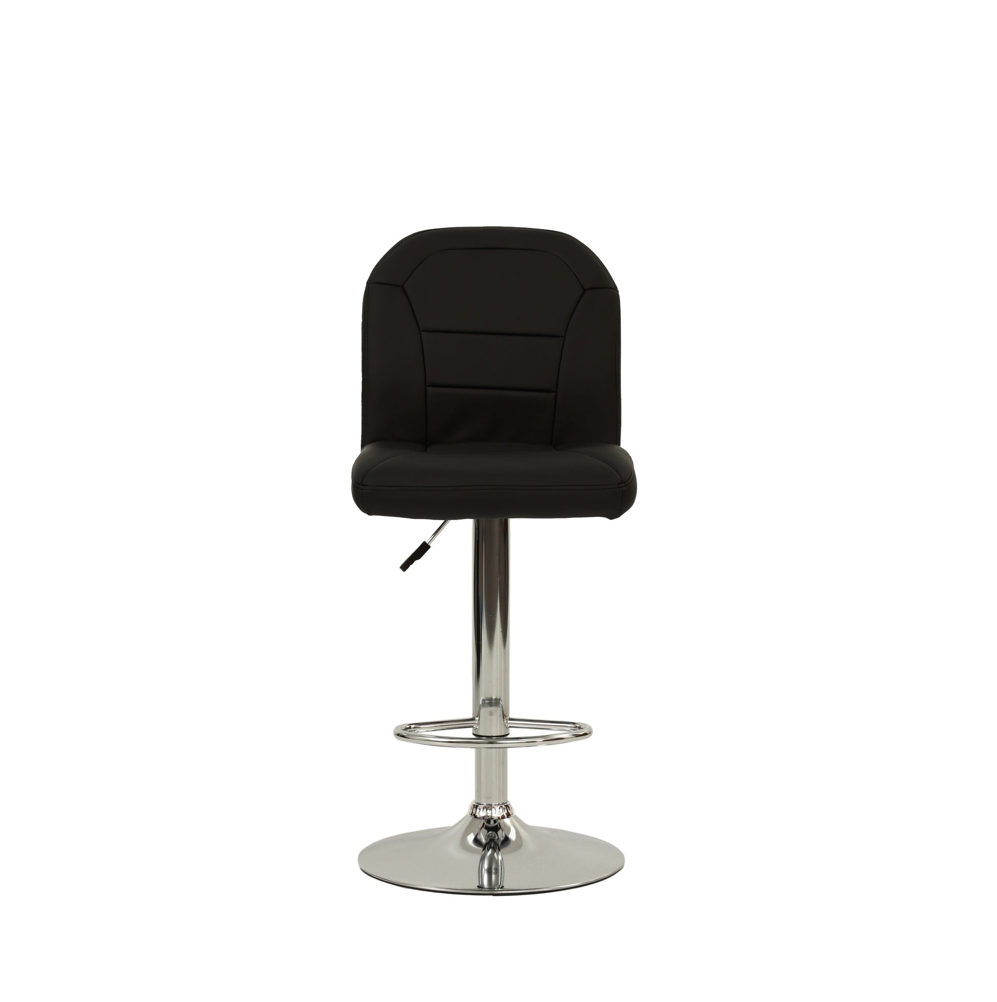 Bar Stool In Black Faux Leather Black Faux Leather