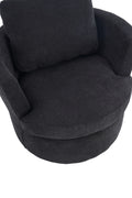 Swivel Barrel Chair, Comfy Round Accent Sofa Chair For Living Room, 360 Degree Swivel Barrel Club Chair, Leisure Arm Chair For Nursery, Hotel, Bedroom, Office, Lounge Black Black Primary Living Space Modern Foam Polyester