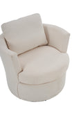 Swivel Barrel Chair, Comfy Round Accent Sofa Chair For Living Room, 360 Degree Swivel Barrel Club Chair, Leisure Arm Chair For Nursery, Hotel, Bedroom, Office, Lounge Beige Beige Primary Living Space Modern Foam Polyester