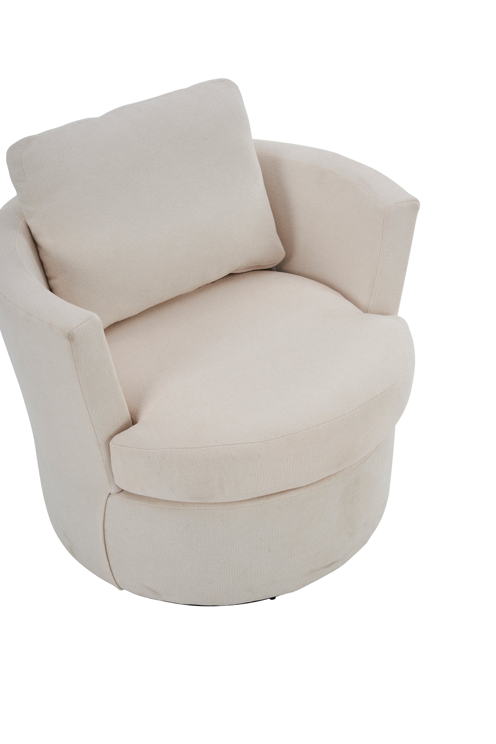 Swivel Barrel Chair, Comfy Round Accent Sofa Chair For Living Room, 360 Degree Swivel Barrel Club Chair, Leisure Arm Chair For Nursery, Hotel, Bedroom, Office, Lounge Beige Beige Primary Living Space Modern Foam Polyester