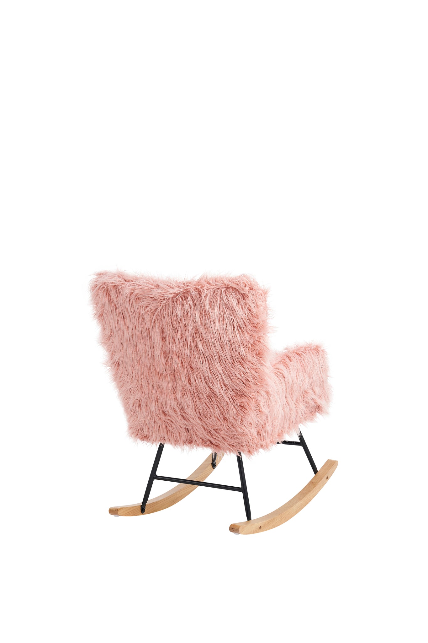 Rocking Chair Nursery, Solid Wood Legs Reading Chair pink-primary living space-sponge-modern-rocking