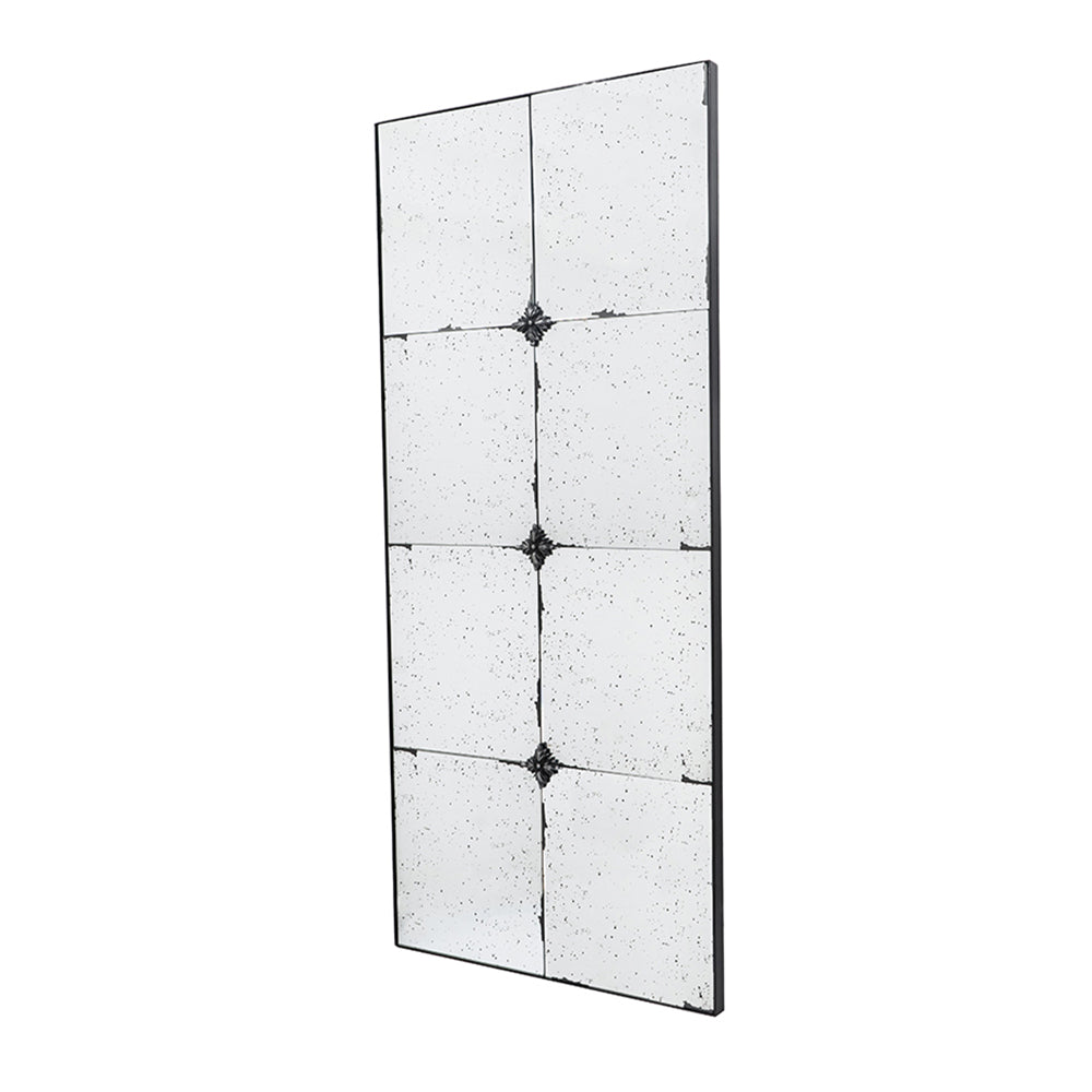 21X47" Traditional Decor Style Rectangle Antique Glass Wall Mirror, Wall Decor For For Bathroom Entryway Console Lean Against Wall Black Mdf Glass