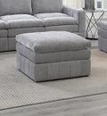 Contemporary 1Pc Ottoman Modular Plush Chair Sectional Sofa Living Room Furniture Granite Morgan Fabric Suede Grey Suede Primary Living Space Grey Contemporary,Modern Rectangle Fabric