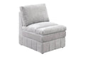 Contemporary 5Pc Set Modular Sectional Set 1X One Arm Chair Wedge 2X Armless Chair 2X Ottoman Granite Color Morgan Fabric Plush Living Room Furniture Grey Suede Wood Primary Living Space Cushion Back Contemporary,Modern Modular Fabric 5 Seat