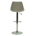 Bar Stool In Black Faux Leather Light Gray Faux Leather