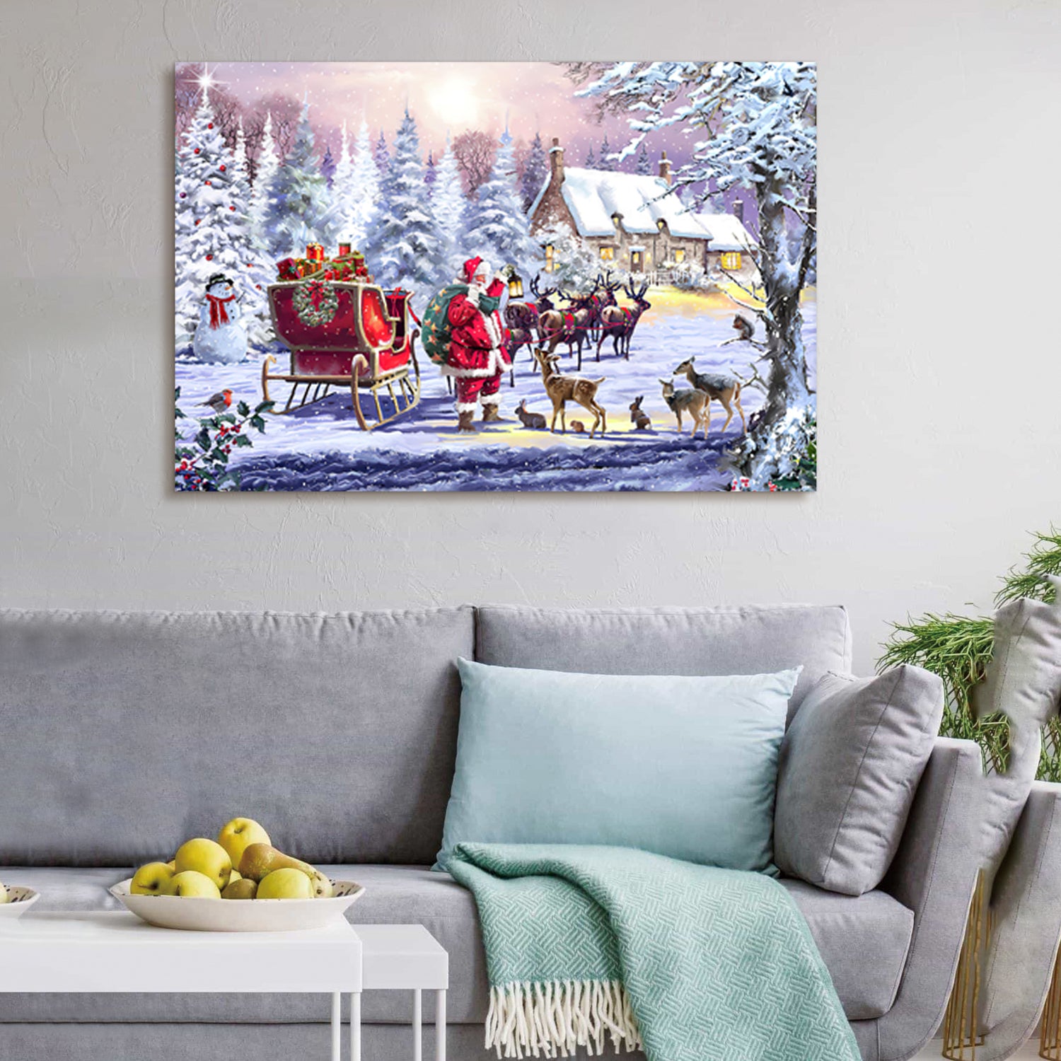 Framed Canvas Wall Art Decor Painting For Chrismas, Painting For Chrismas Gift, Decoration For Chrismas Eve Office Living Room, Bedroom Decor Ready To Hang 3624Inch Thickness 1.5Inch Rectangle Framed Multicolor Christmas Oversized 41In Canvas Cultures