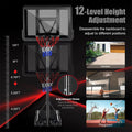 Portable Basketball Hoop Outdoor, 4.25Ft 10Ft Height Adjustable Basketball Goal, Shatterproof Backboard, Built In Wheels, Basketball Stand Black Metal