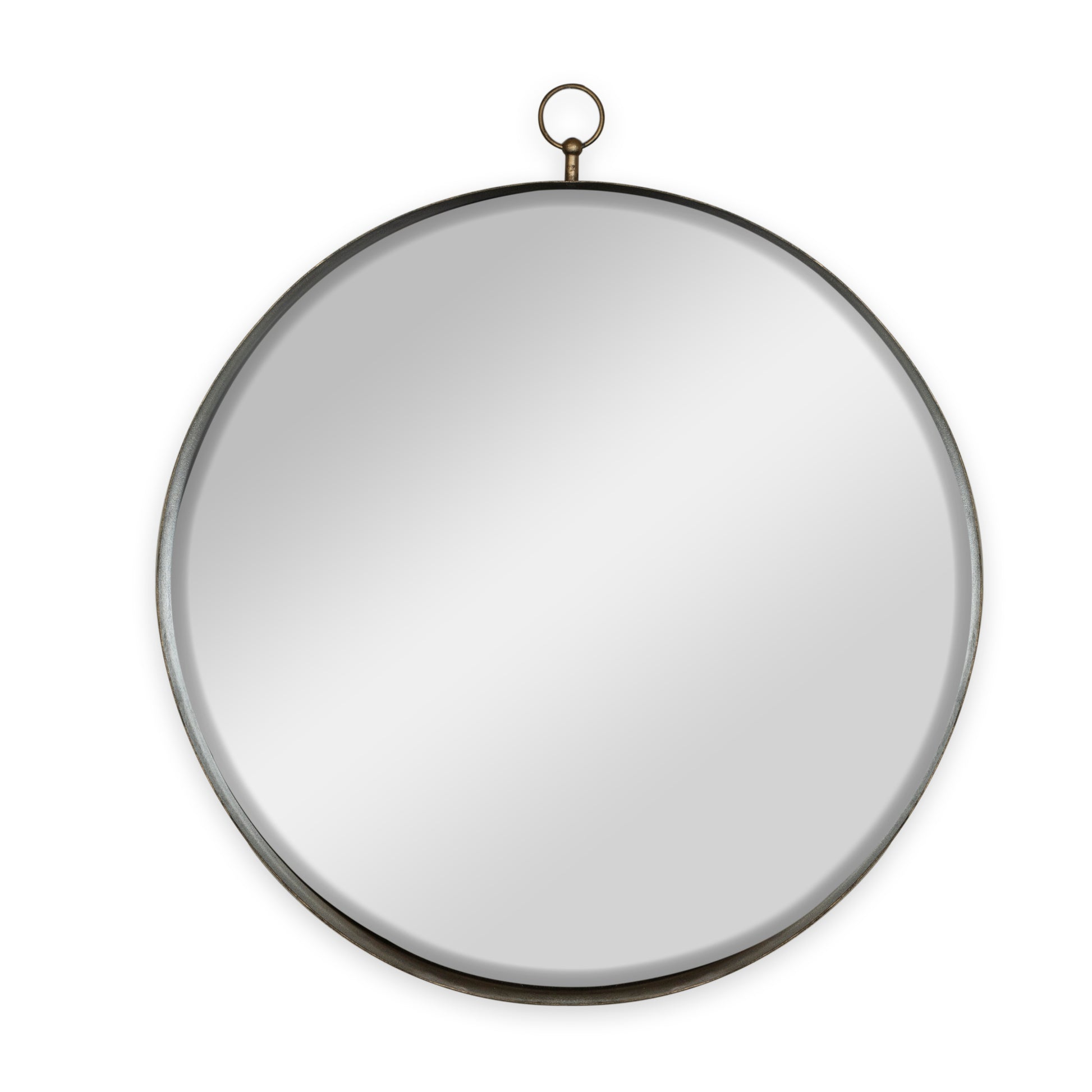 30"x34" Gold Round Mirror, Circle Mirror with Iron gold-glass