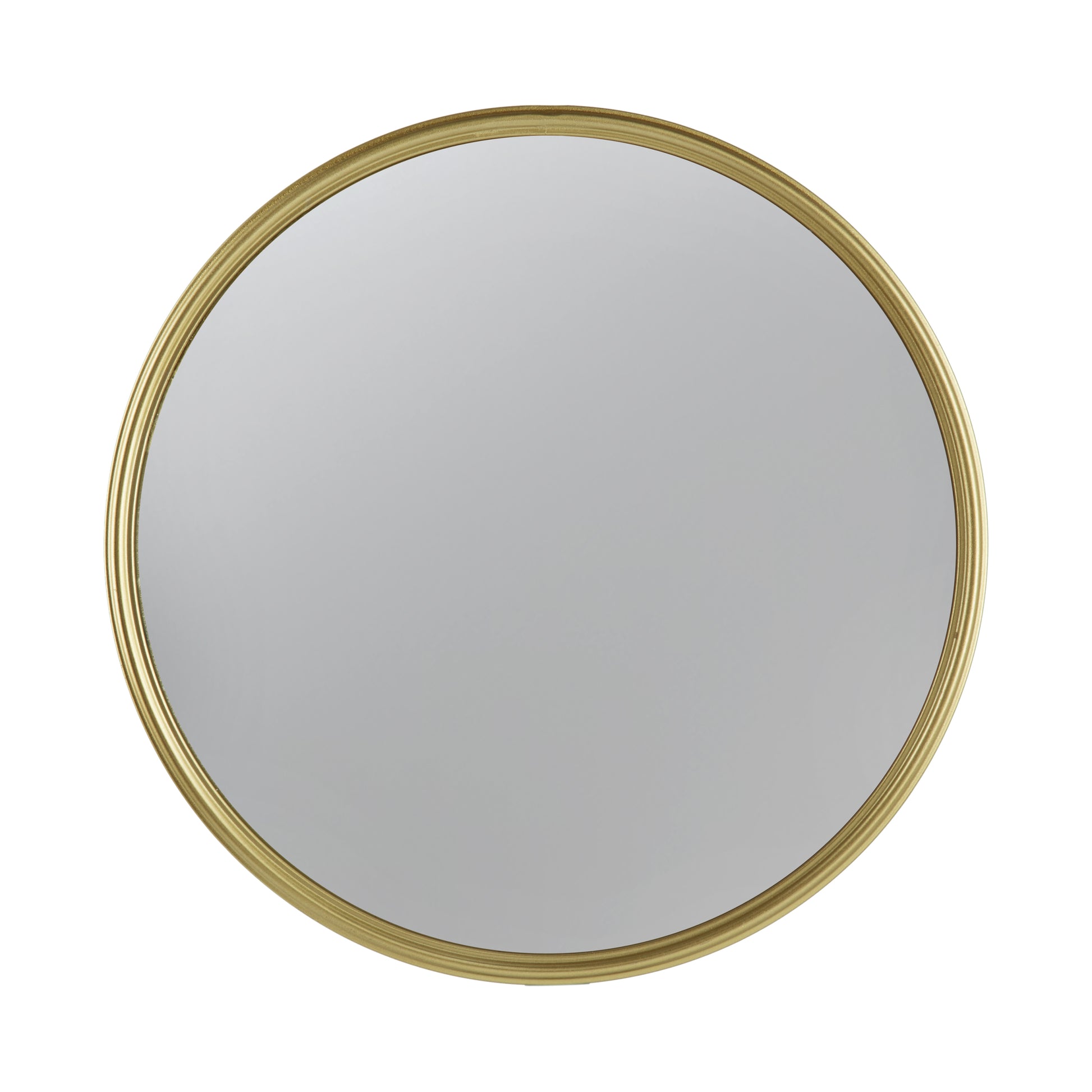 D11" Gold Round Mirror, Circle Mirror with Iron Frame gold-metal & wood