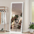 72X32 Inch Oversized Led Bathroom Mirror Wall Mounted Mirror With 3 Color Modes Aluminum Frame Wall Mirror Large Full Length Mirror With Lights Lighted Full Body Mirror For Bedroom Living Room, Silver Silver Aluminium