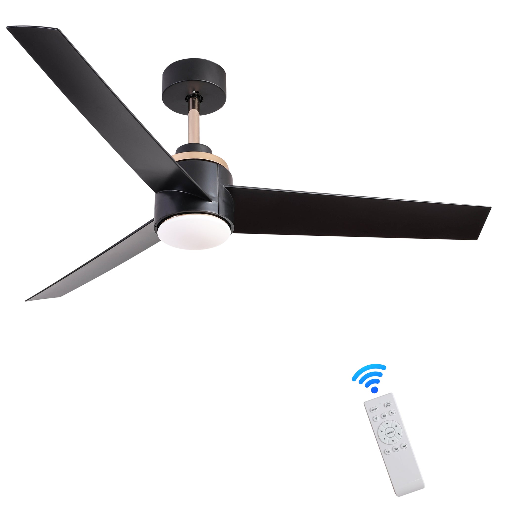 52 Inch Ceiling Fans with Lights Flush Mount, Modern