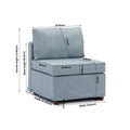 Modern Fabric Linen Middle Module For Modular Sofa Sectional Sofa Couch Accent Armless Chair, Cushion Covers Removable And Washable,Light Blue Light Blue Wood Medium Soft Cushion Back Modern Rubberwood Armless Foam Linen 1 Seat
