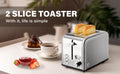 2 Slice Toaster With 1.5 Inch Wide Slot, 5 Browning Setting And 3 Function: Bagel, Defrost & Cancel, Retro Stainless Steel Style, Toast Bread Machine With Removable Crumb Tray, Silver Silver Stainless Steel