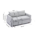 2 Seat Module Sectional Sofa Couch With 2 Ottoman,Seat Cushion And Back Cushion Removable And Washable,Light Grey Light Grey Wood Primary Living Space Soft Modern Rubberwood Foam Linen 2 Seat