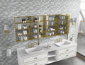 LED Lighted Bathroom Medicine Cabinet with Mirror gold-aluminium