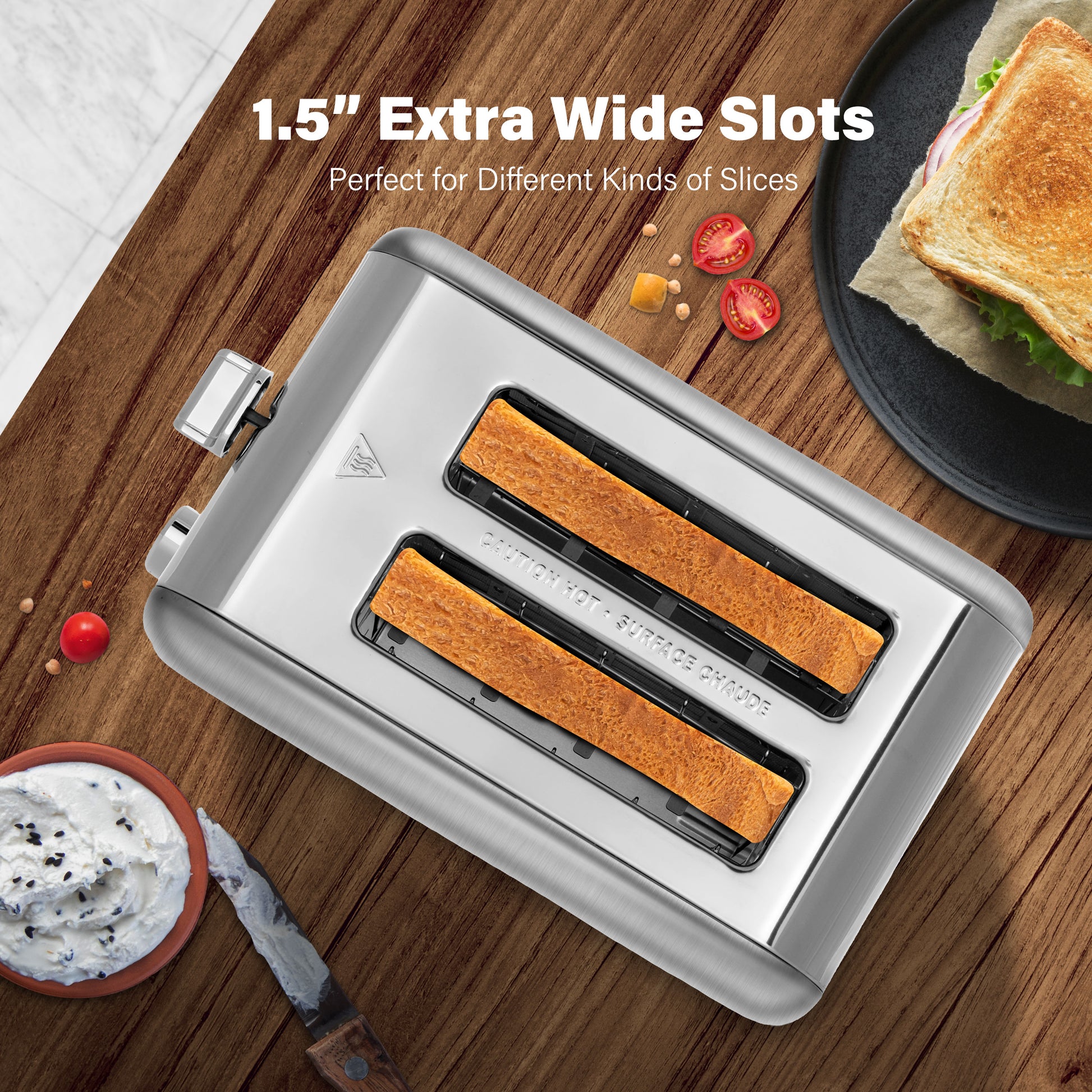Toast Bread Toaster Setting For Toast 4-Slice Even-Heat Toaster