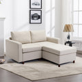 2 Seat Module Sectional Sofa Couch With 1 Ottoman For Living Room,Seat Cushion And Back Cushion Non Removable And Non Washable,Cream Cream Wood Primary Living Space Soft Modern Rubberwood Foam Linen 2 Seat