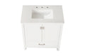 30 Inch Freestanding Bathroom Vanity With Sink, Carrara Engineered Marble Vanity Top With Undermounted Rectangular Ceramic Sink, Large Storage Soft Close Door, White 24V03 30Wh White Wood Solid Wood