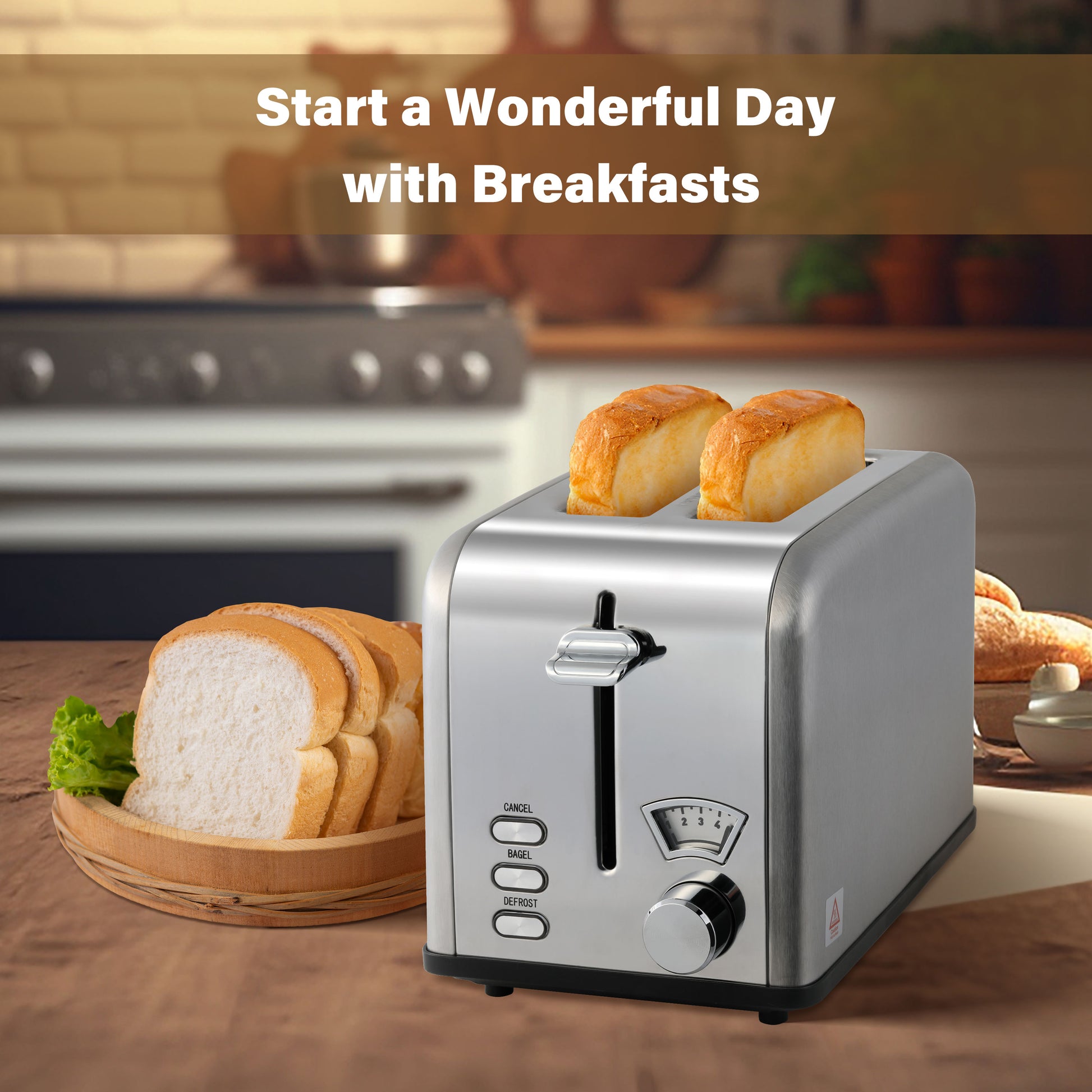 2 Slice Toaster With 1.5 Inch Wide Slot, 5 Browning Setting And 3 Function: Bagel, Defrost & Cancel, Retro Stainless Steel Style, Toast Bread Machine With Removable Crumb Tray, Silver Silver Stainless Steel