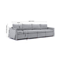 4 Seat Module Sectional Sofa Couch With 1 Ottoman,Seat Cushion And Back Cushion Removable And Washable,Light Grey Light Grey Wood Primary Living Space Soft Modern Rubberwood Foam Linen 4 Seat