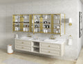 LED Lighted Bathroom Medicine Cabinet with Mirror gold-aluminium