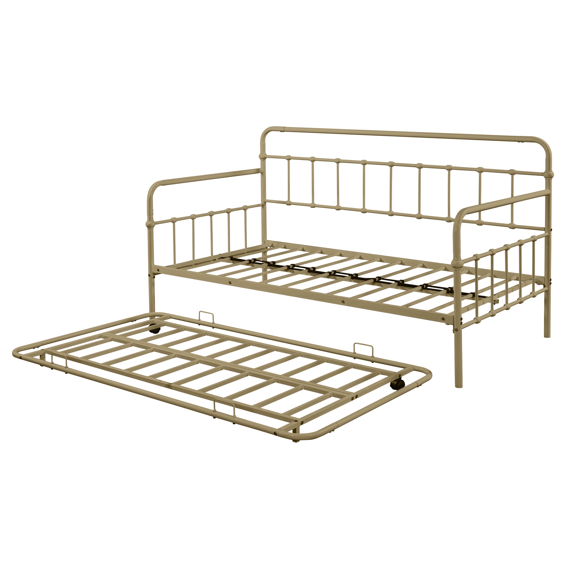 Metal Frame Daybed With Trundle Bronze Metal