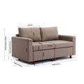 2 Seat Module Sectional Sofa Couch With 1 Ottoman For Living Room,Seat Cushion And Back Cushion Non Removable And Non Washable,Brown Brown Wood Primary Living Space Soft Modern Rubberwood Foam Linen 2 Seat