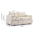 2 Seat Module Sectional Sofa Couch,Seat Cushion And Back Cushion Removable And Washable,Linen Fabric Cover,Cream Cream Wood Medium Soft Foam Linen 2 Seat