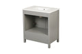 30 Inch Freestanding Bathroom Vanity With Sink, Carrara Engineered Marble Vanity Top With Undermounted Rectangular Ceramic Sink, Large Storage Soft Close Door, Grey 24V03 30Gr Grey Wood Solid Wood