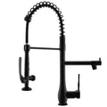 Commercial Kitchen Faucet Pull Down Sprayer Black And Nickel,Single Handle Kitchen Sink Faucet Black And Silver Kitchen Contemporary Ceramic Brass