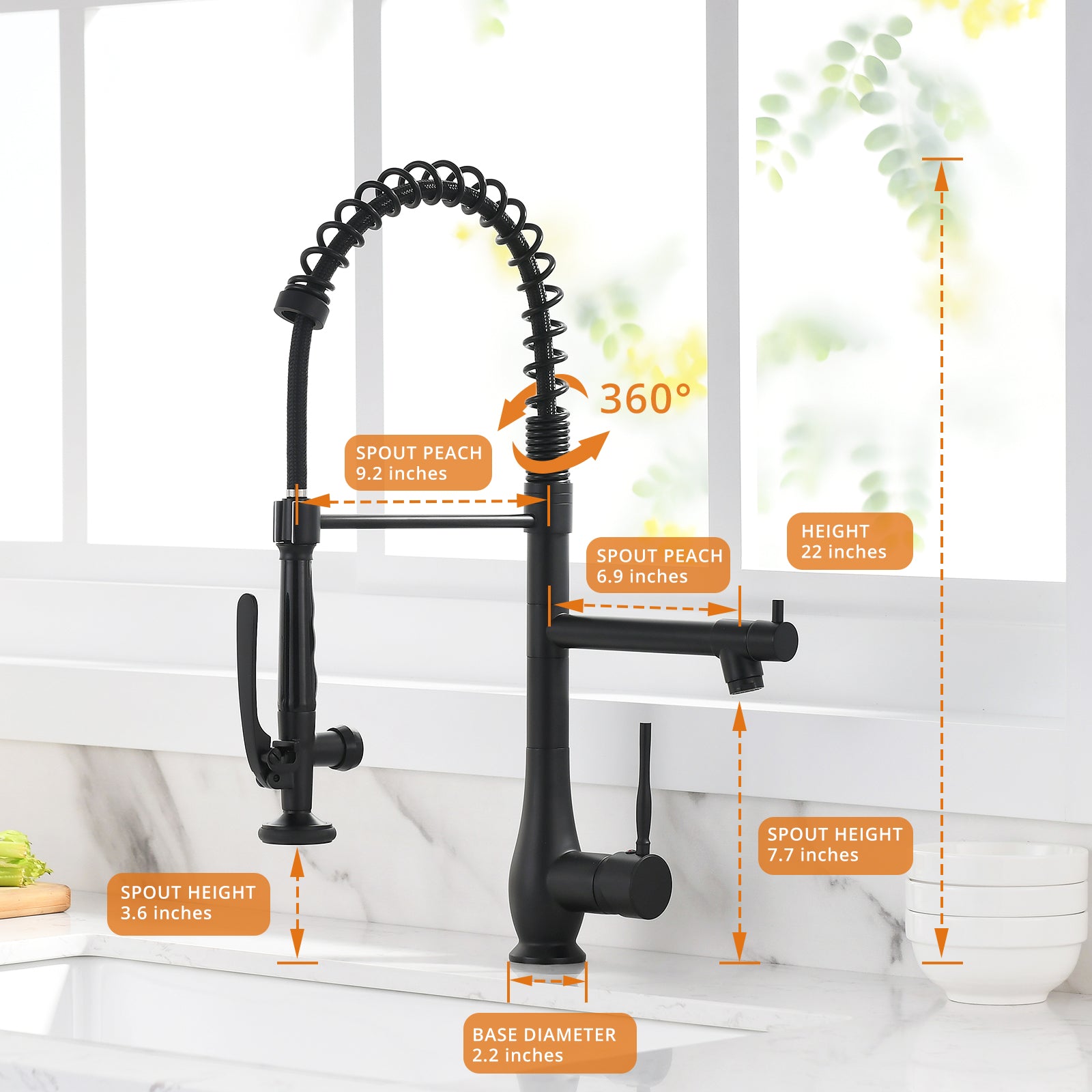 Commercial Kitchen Faucet Pull Down Sprayer Black And Nickel,Single Handle Kitchen Sink Faucet Black And Silver Kitchen Contemporary Ceramic Brass