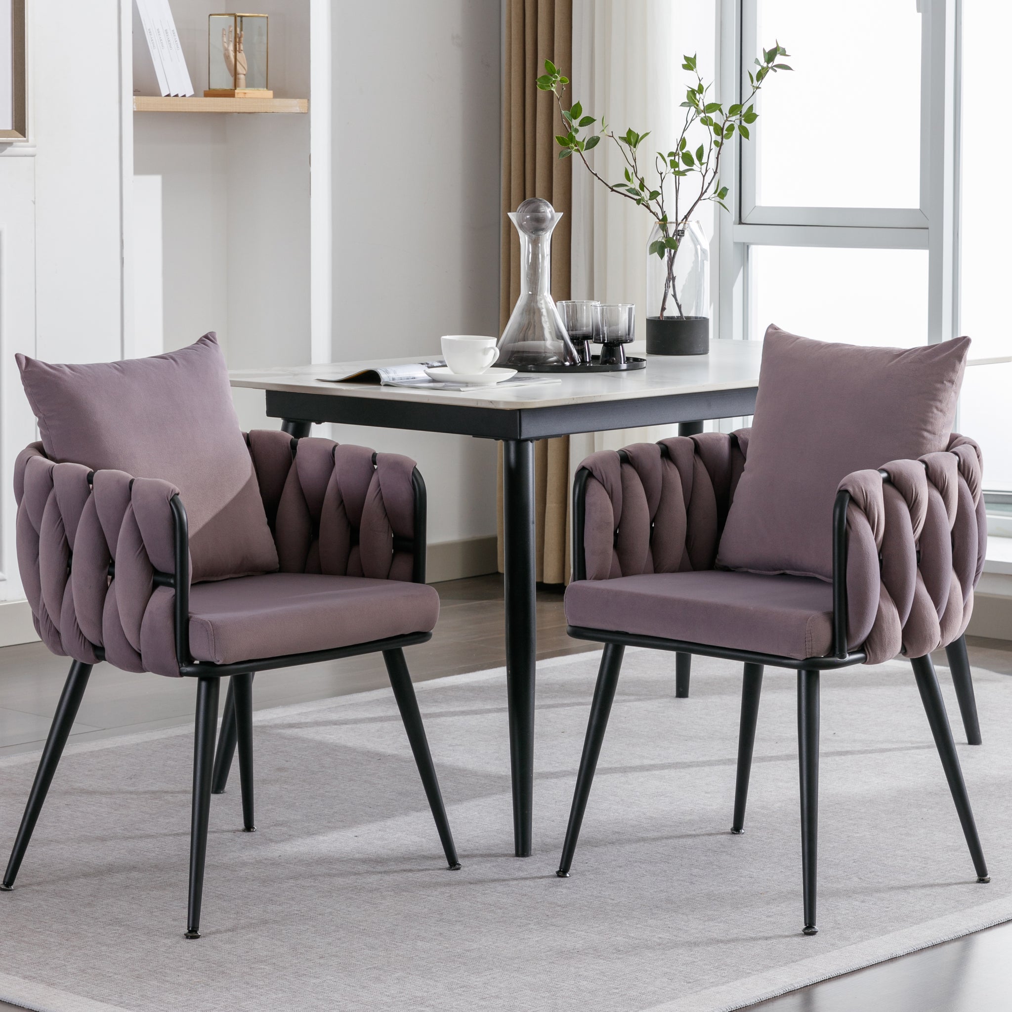 Contemporary Dining Room Grey And Mulberry Pure Purple Modern