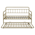 Metal Frame Daybed With Trundle Bronze Metal