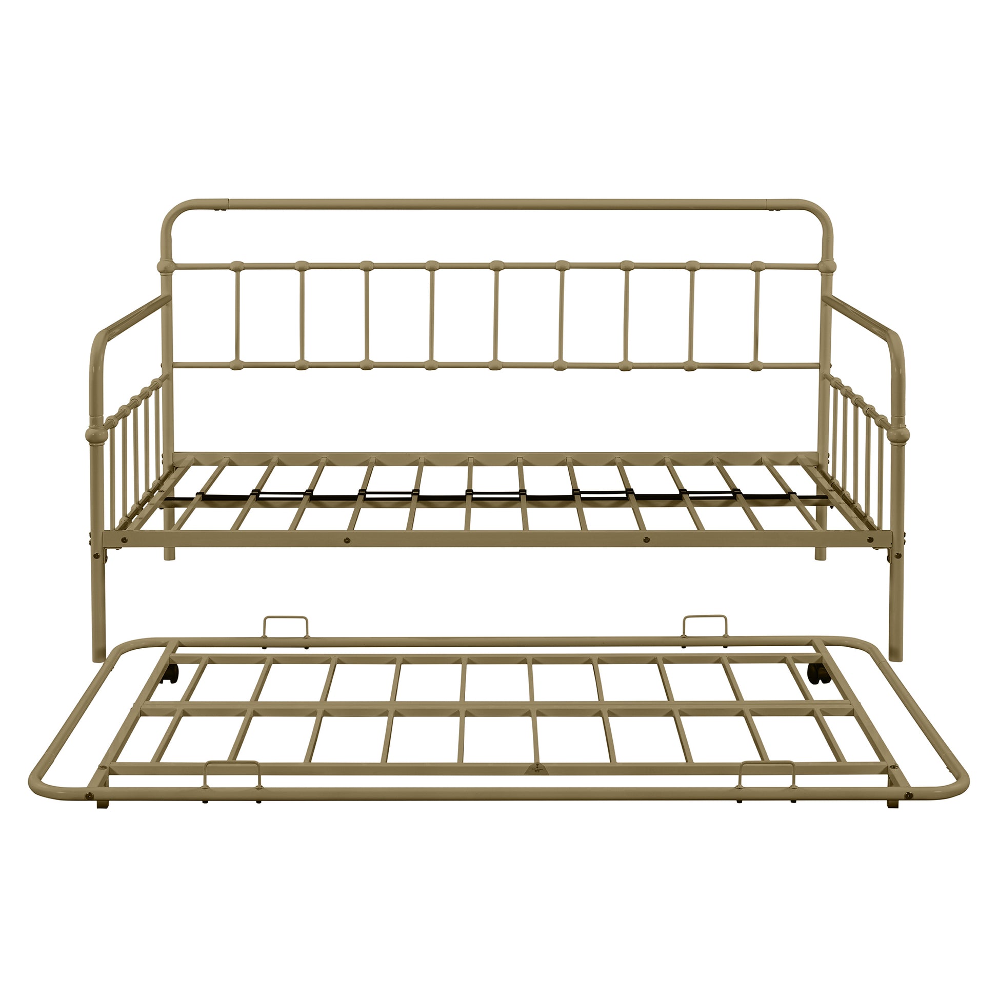 Metal Frame Daybed With Trundle Bronze Metal
