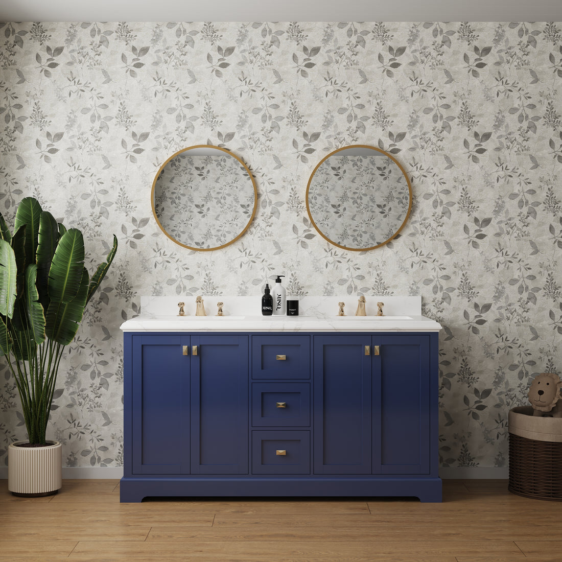 Vanity Sink Combo Featuring A Marble Countertop, Bathroom Sink Cabinet, And Home Decor Bathroom Vanities Fully Assembled Blue 60 Inch Vanity With Sink 23V02 60Nb Navy Blue Wood Solid Wood