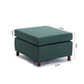 4 Seat Module Sectional Sofa Couch With 2 Ottoman For Living Room,Seat Cushion And Back Cushion Non Removable And Non Washable,Green Green Wood Primary Living Space Soft Modern Rubberwood Foam Linen 4 Seat