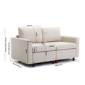 2 Seat Module Sectional Sofa Couch With 2 Ottoman For Living Room,Seat Cushion And Back Cushion Non Removable And Non Washable,Cream Cream Wood Primary Living Space Soft Modern Rubberwood Foam Linen 2 Seat