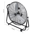 Dynamic 30 Inch Floor Fan With Roll Booster Industrial Grade Airflow, 360 Degree Adjustable Tilt, And Portable Design For Rapid Cooling And Flexible Air Circulation Black Metal