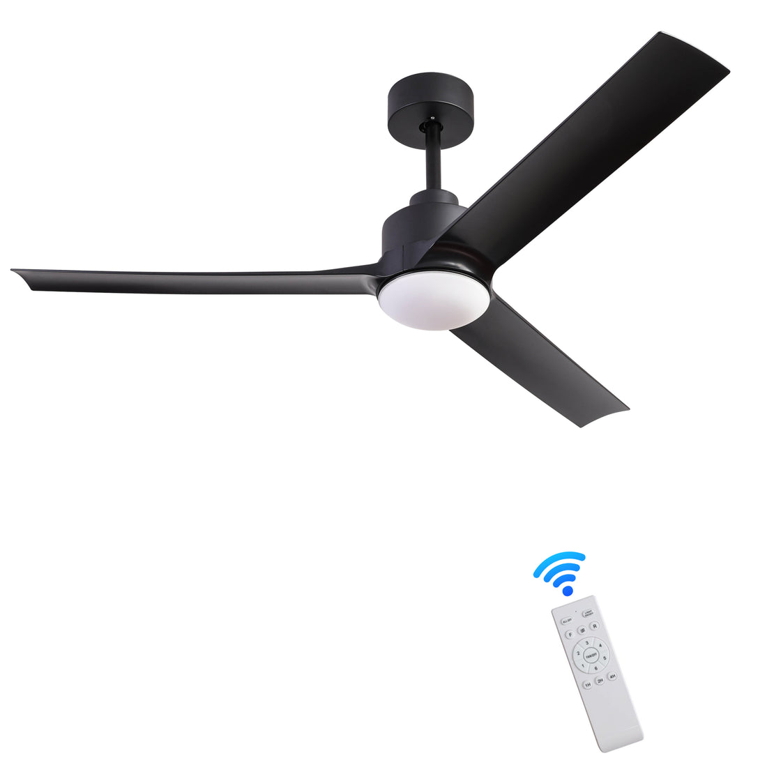 52inch Ceiling Fans with Lights, 3 ABS Fan Blades brown-abs+steel(q235)