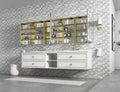 LED Lighted Bathroom Medicine Cabinet with Mirror gold-aluminium